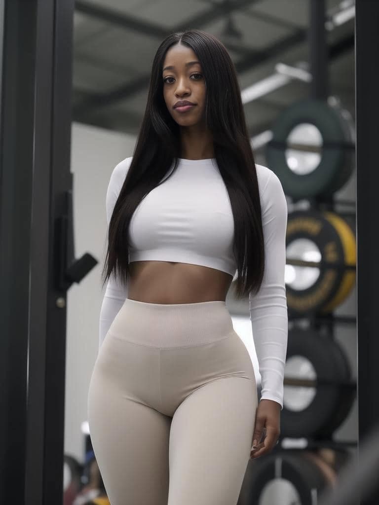 White crop top and neutral leggings